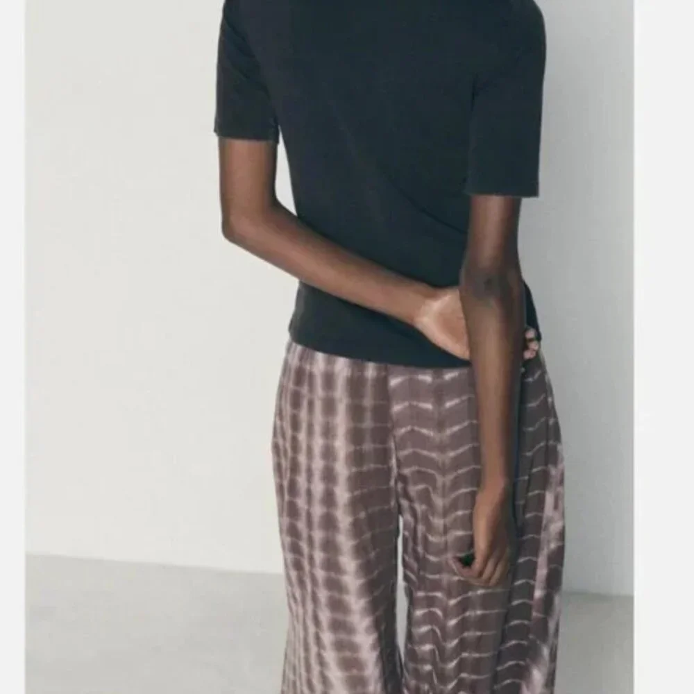 NWT ZARA Tie-Dye Wrap Trousers Bloggers Fave Linen Blend XL